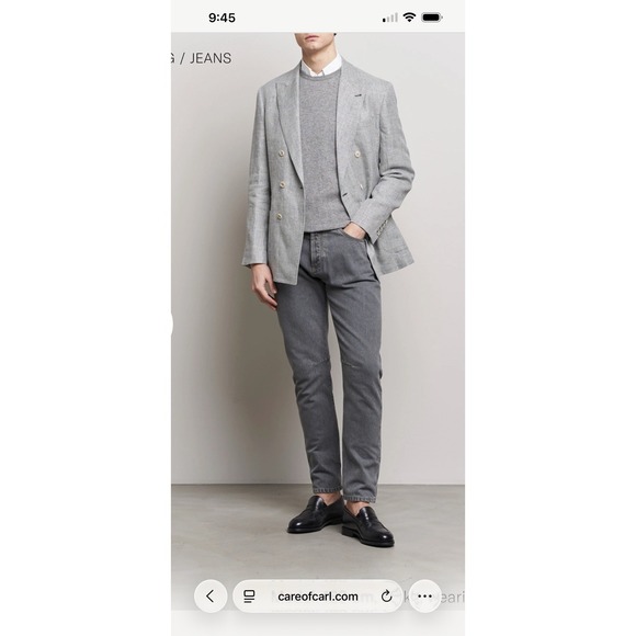 Brunello Cucinelli Jeans Mens 34x31 Leisure Fit Tapered Leg Selvedge Denim Gray - Picture 11 of 15